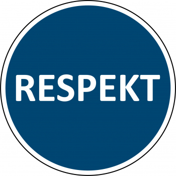 Piktogramm Kreis mit dem Text "RESPEKT"