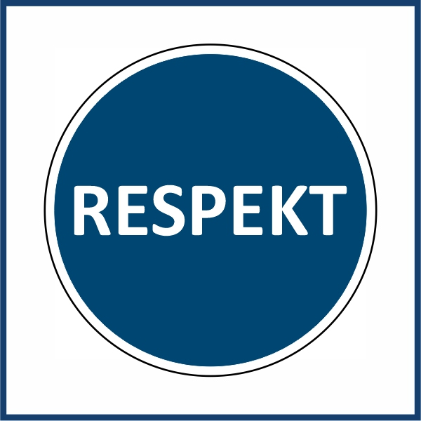 Piktogramm Kreis mit Text "RESPEKT"