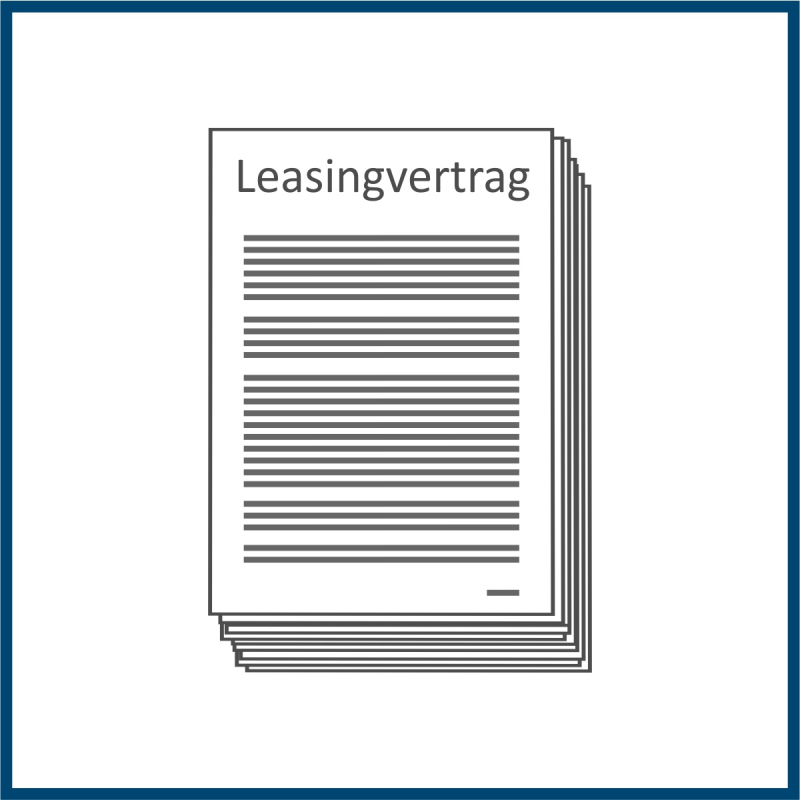 Piktogramm eines Leasing-Vertrags.