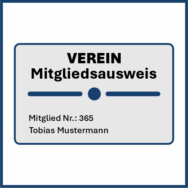 Piktogramm eines Vereins-Ausweises im Scheckkartenformat.